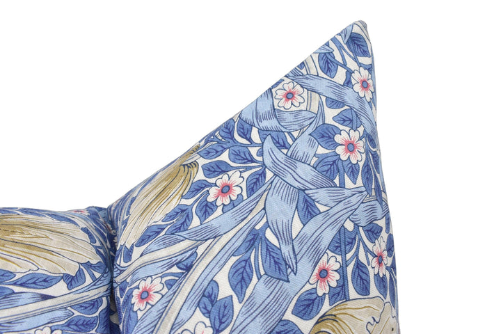 William Morris - Pimpernel - Woad - Classic English Morris Floral Cushion Cover Handmade Throw Pillow Designer Home Décor.