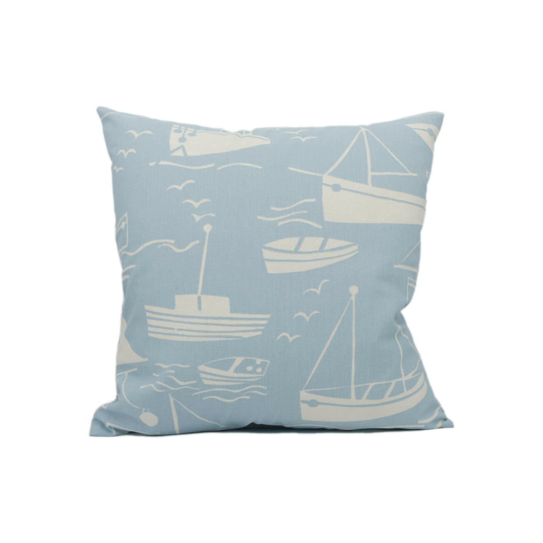 Harlequin - Sail Away - Soft Blue & Neutral - Whimsical Sea Side Boats Cushion Cover - Handmade Throw Pillow - Designer Home Décor.
