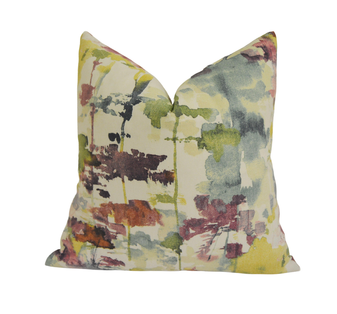 Prestigious - Al Fresco - Jewel - Abstract Faded Watercolour Botanical Cushion Cover - Handmade Throw Pillow Designer Home Decor.