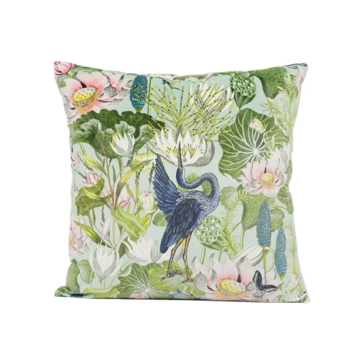 Wedgwood by Clarke and Clarke - Waterlily - Mineral Velvet - Tropical Amazon Flora &amp; Fauna Designer Cushion Cover - Luxury Throw Pillow Home.