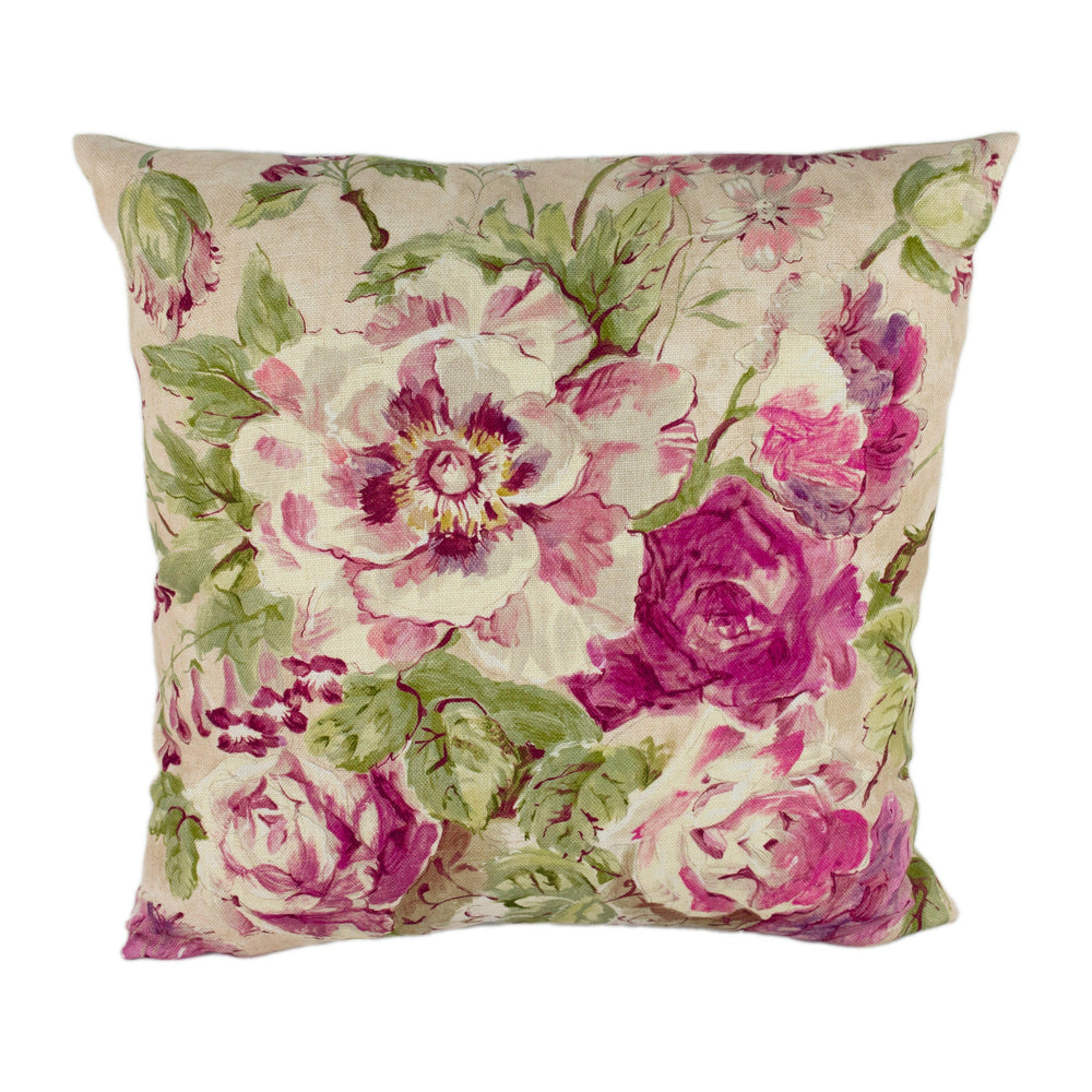 Sanderson - Giselle - Bordeaux / Olive - Cushion Cover Throw Pillow Designer Home Decor.