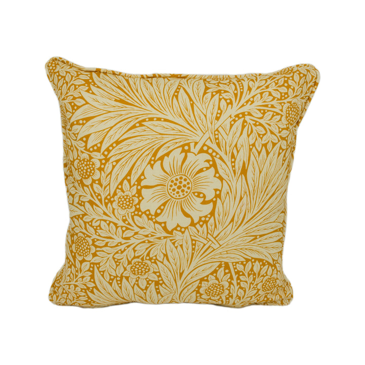 William Morris &amp; Ben Pentreath - Marigold - Cream / Orange - Funky Bright Floral Cushion Cover - Handmade Throw Pillow - Designer Home Décor.