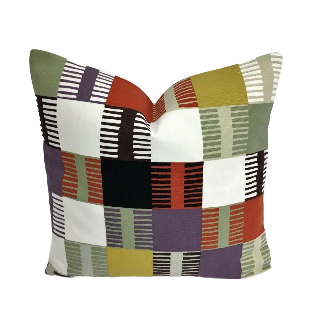 Scion - Navajo - Spice / Multi -  Funky Ethnic Rug Inspired Cushion Cover - Handmade Throw Pillow - Designer Home Decor.