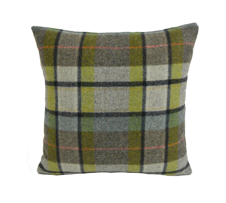 Abraham Moon - Gargrave - Grey - 100% Wool Cushion Cover - Designer Plaid Pillow Cover - Handmade Custom Abraham Moon Pillow.