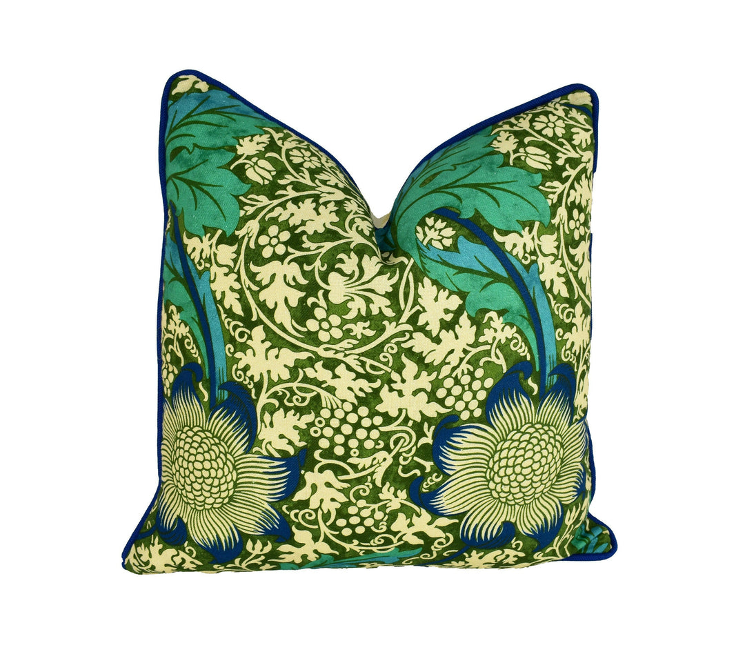 William Morris & Ben Pentreath - Kennet - Olive / Turquoise - Cushion Cover Throw Pillow Designer Home Decor.