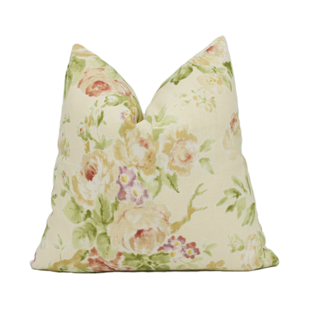 Suzanne Rheinstein for Lee Jofa - Garden Roses - Rare English Floral Cushion Cover - Handmade Throw Pillow - Designer Home Décor.