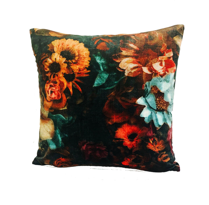 Fryetts - Monet Velvet - Teal - Cushion Cover Throw Pillow Designer Home Decor.