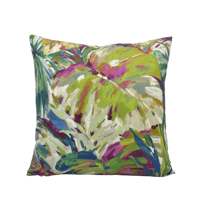 Prestigious - Palmyra - Jewel - Tropical Jungle Plant Designer Cushion - Colourful Monstera Botanical Pillow Cover - Arty Dopamine Decor.