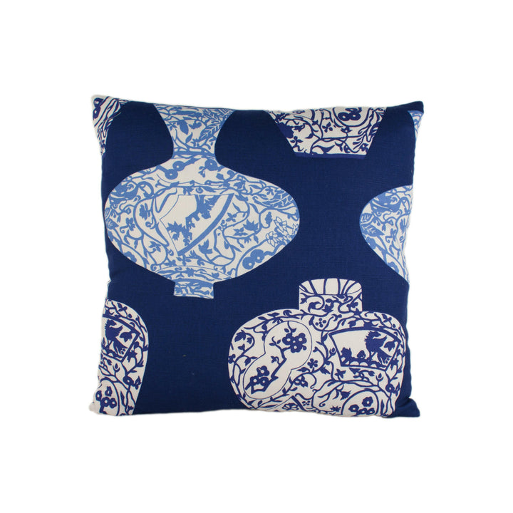 Thibaut - Imari Vase - Navy - Stunning Designer Cushion Cover Home Décor Throw Pillow.