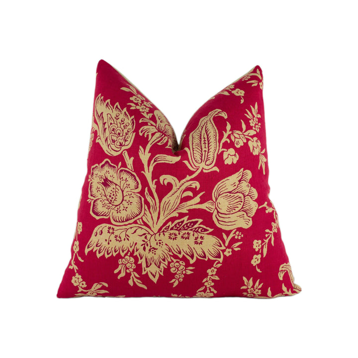 Zoffany - Bouquet - Cerise - Exquisite & Rare Floral Cushion Cover - Handmade Throw Pillow Designer Home Decor.