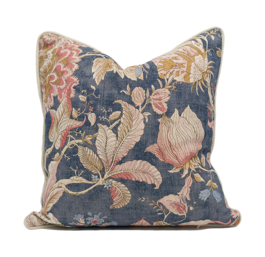Clarke &amp; Clarke Sissinghurst Cushion Cover – Midnight Spice Floral Throw Pillow