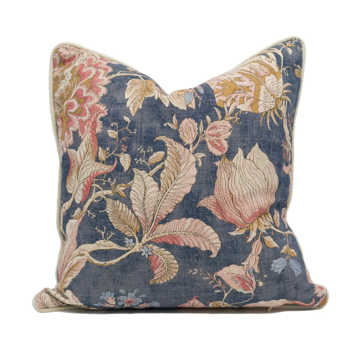 Clarke &amp; Clarke Sissinghurst Cushion Cover – Midnight Spice Floral Throw Pillow