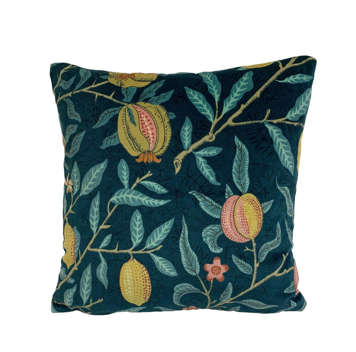 William Morris - Fruit Velvet - Indigo / Slate - Contemporary Take on Classic Design Luxurious Velvet Cushion Cover - Handmade Throw Pillow.