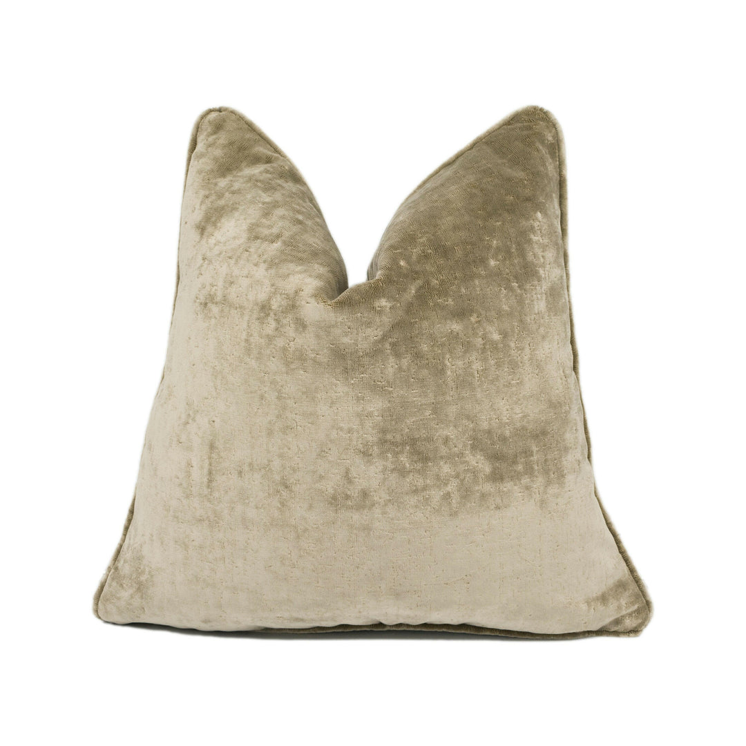 Zoffany - Curzon - Sable - Opulent Plush Velvet Cushion Cover - Self Piped Throw Pillow - Designer Home Décor.