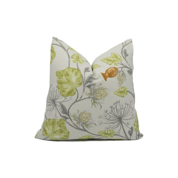 Iliv - Parchment Fern - Delicate Hand Drawn Botanical Floral Cushion Cover - Handmade Throw Pillow - Designer Home Décor.