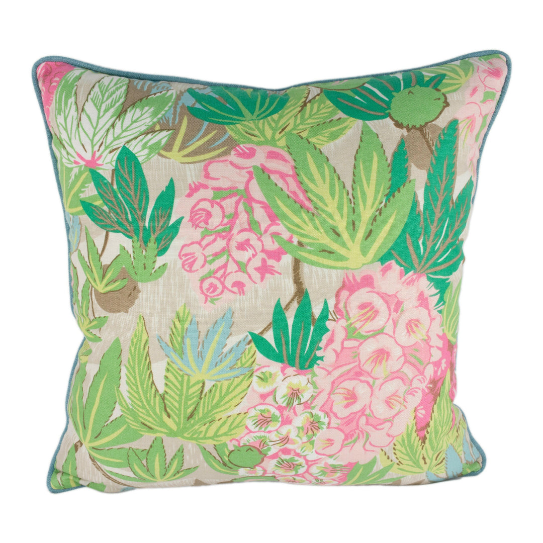 Schumacher -  Del Lungo - Blush - Tiki Tropical Retro Bloom Designer Cushion Cover - Handmade Throw Pillow - Designer Home Decor.