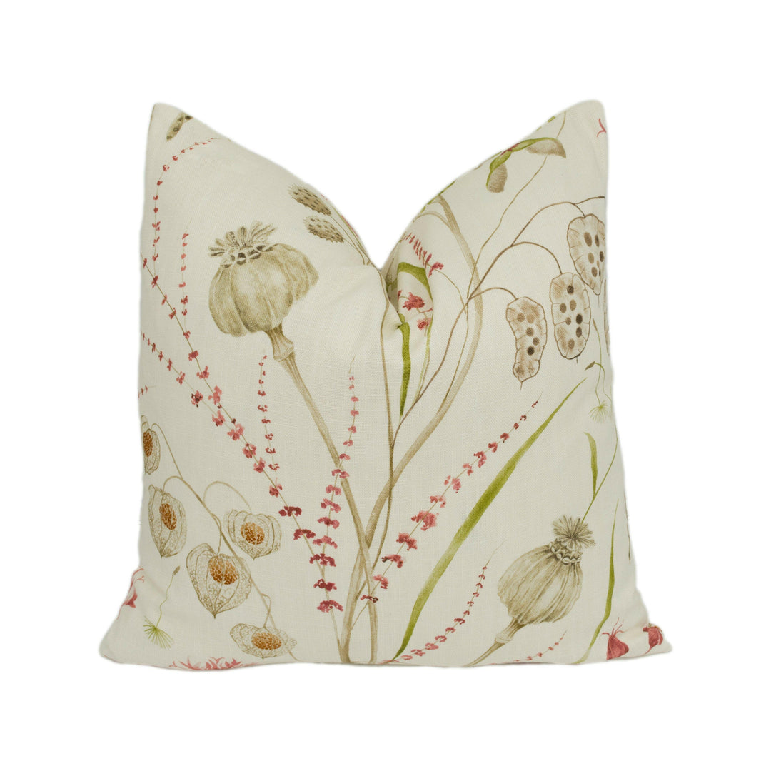 Sanderson - Summer Harvest - Claret / Olive - Stunning Designer Cushion Cover Home Décor Throw Pillow.