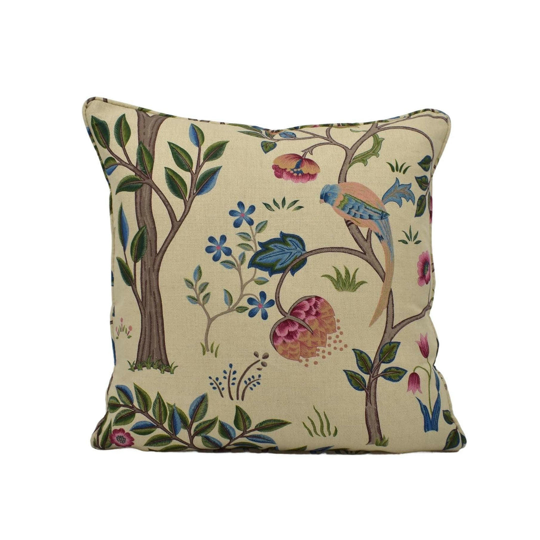 William Morris - Kelmscott Tree - Woad / Wine - Beautiful Heritage Classic English Designer Cushion Cover - Luxury Handmade Throw Pillow.