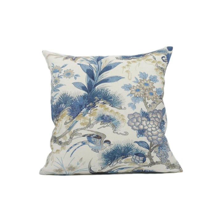 Scalamandre - Shenyang - Porcelain - Timeless Traditional Chinoiserie Designer Cushion Cover - Handmade Throw Pillow Luxury Home Décor.