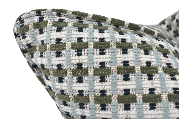 a close up of a tie on a white background