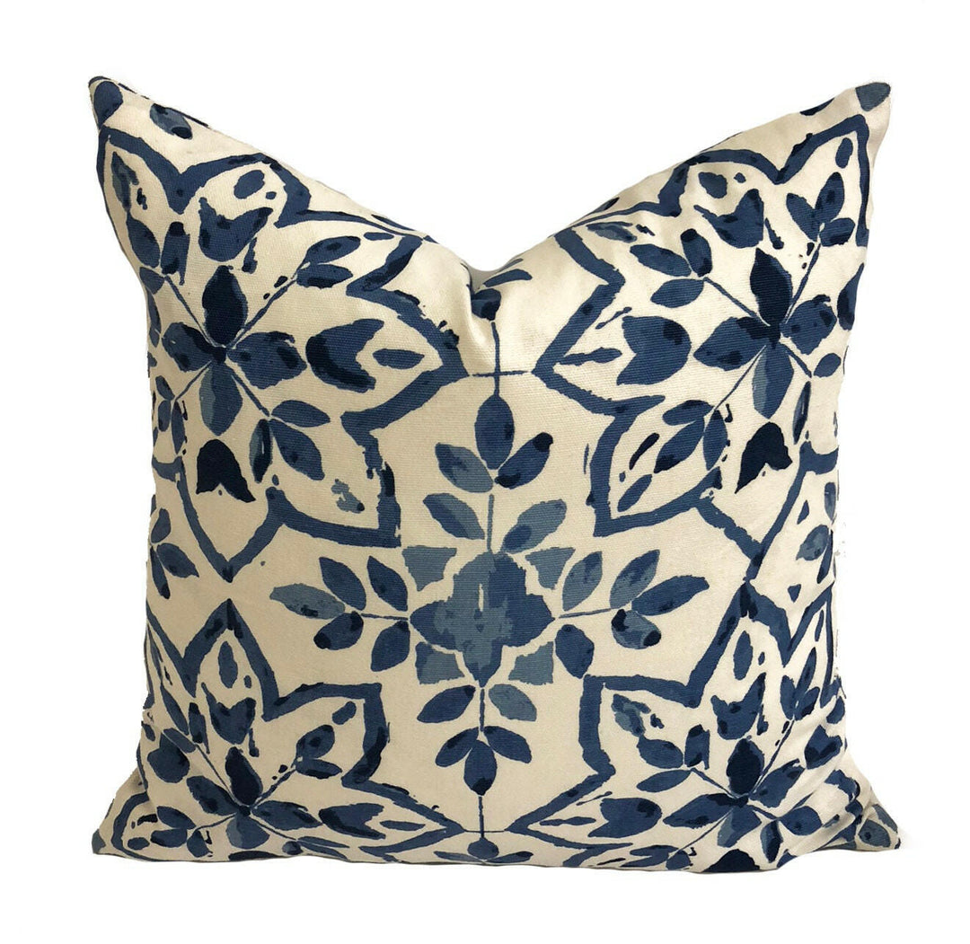 Prestigious - Avignon - Porcelain - Wonderful Symmetrical Floral Cushion Cover Throw Pillow Designer Home Decor.