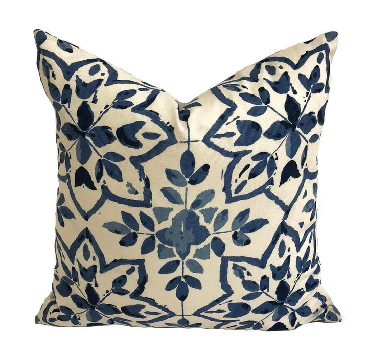 Prestigious - Avignon - Porcelain - Wonderful Symmetrical Floral Cushion Cover Throw Pillow Designer Home Decor.