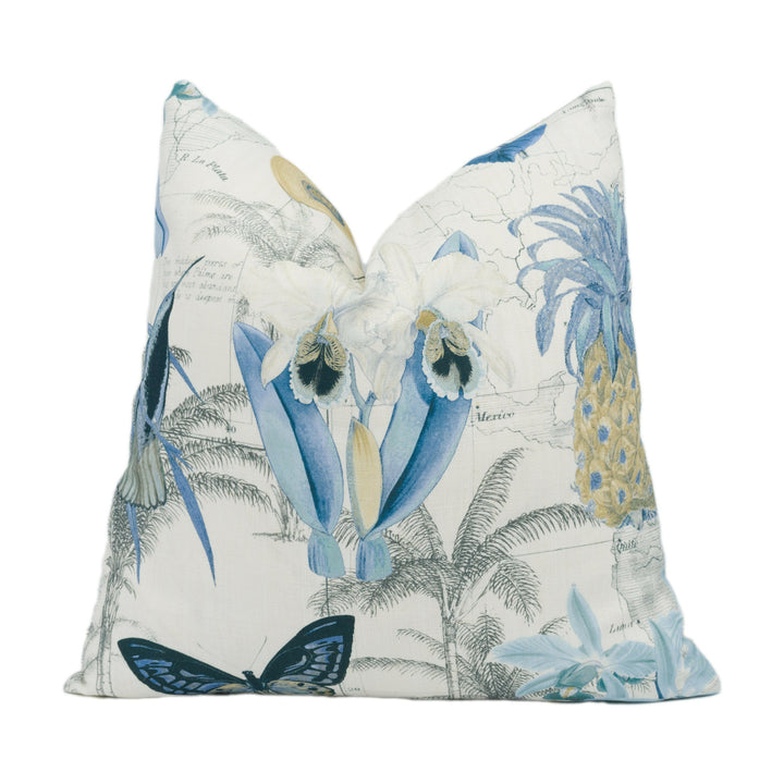 GP & J Baker - Orinoco - Blue - Stunning Handmade Designer Cushion Cover Home Décor Throw Pillow.