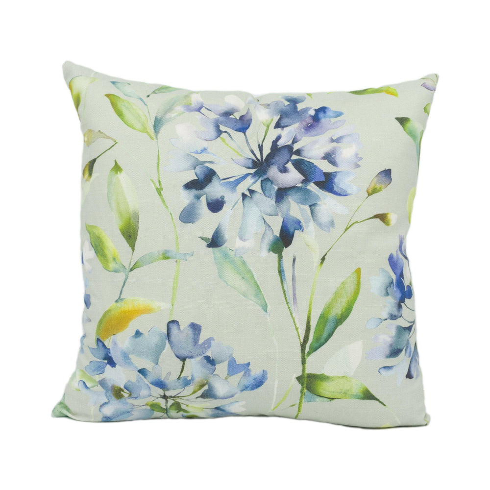 Voyage - Clovelly - Bluebell - Stunning Floral Watercolour Cushion Cover - Handmade Throw Pillow - Designer Home Decor.