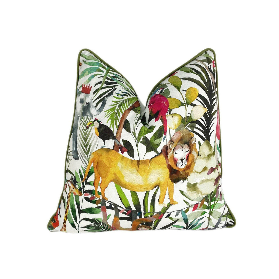 Prestigious Textiles - King Of The Jungle - Safari - Cushion Cover Throw Pillow Contrast Piped Designer Home Decor.