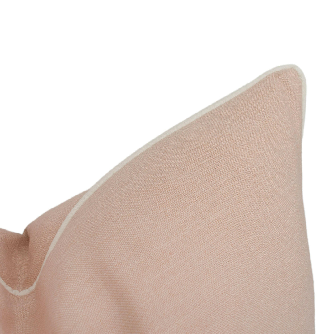 Linwood - Juno - Pale Rose - Chic Blush Contrast Piped Cushion Cover - Handmade Throw Pillow - Designer Home Décor.