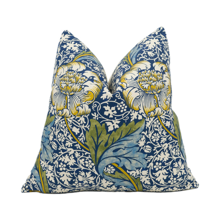 William Morris - Kennet - Indigo / Gold - Classic English Designer Cushion Cover Handmade Throw Pillow Home Décor.