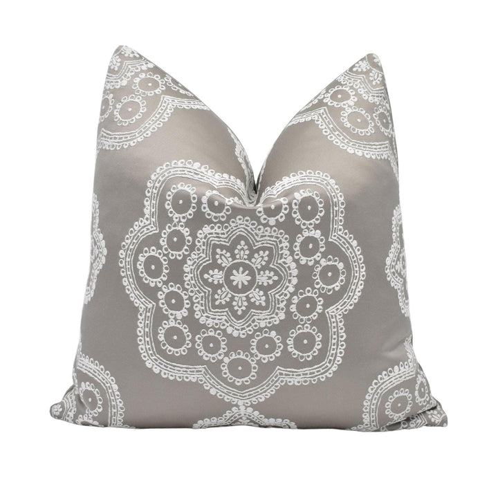 Harlequin - Odetta - Smoked Mauve - Stunning Bold Metallic Lace Emblem Designer Cushion Cover - Luxury Throw Pillow - Handmade Home Decor.