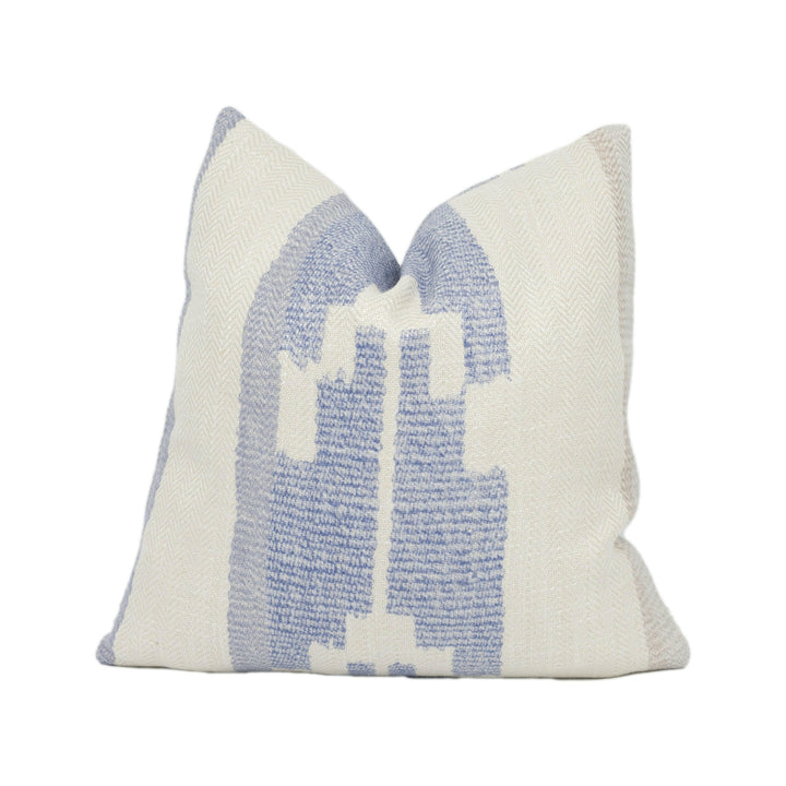 Andrew Martin - Indus - Denim - Rustic Woven Geometric Cushion Cover Handmade Throw Pillow Designer Home Décor.