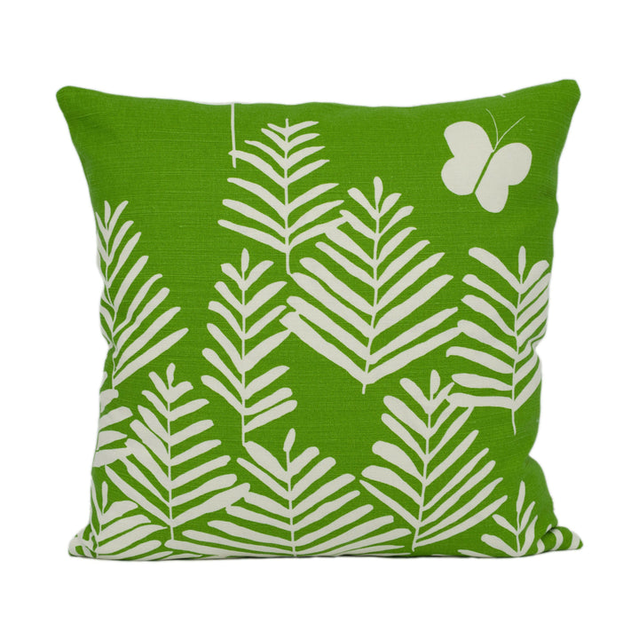 Vera Neumann for Schumacher - Fern Silhouette - Green - Crisp Graphic Botanical Designer Cushion Cover - Handmade Throw Pillow - Luxury Home.