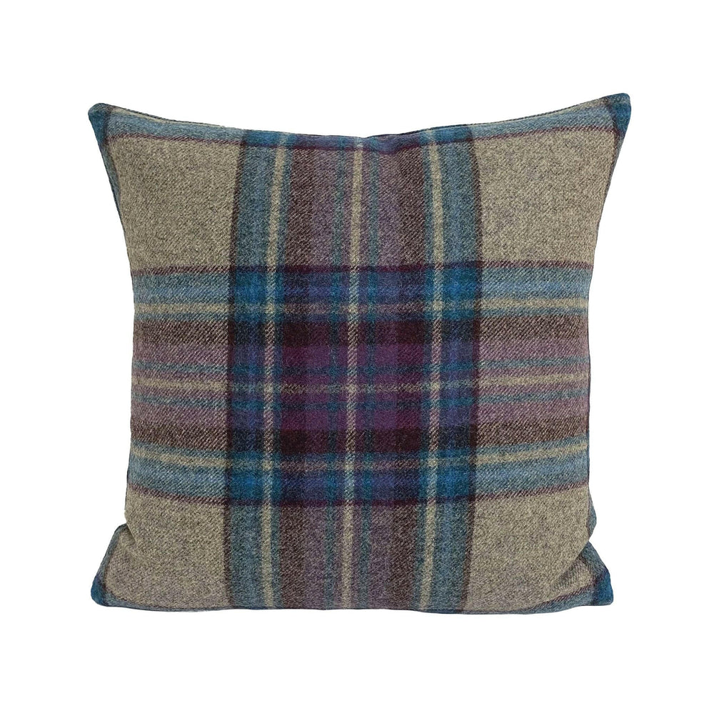 Abraham Moon - Conistone - Iolite - 100% Wool Cushion Cover - Designer Plaid Pillow Cover - Handmade Custom Abraham Moon Pillow.