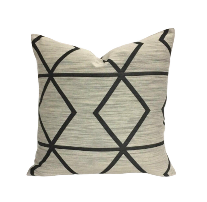 Scion - Pivot - Taupe / Onyx - Stylish Neutral Geometric Cushion Cover - Handmade Throw Pillow Designer Home Decor.