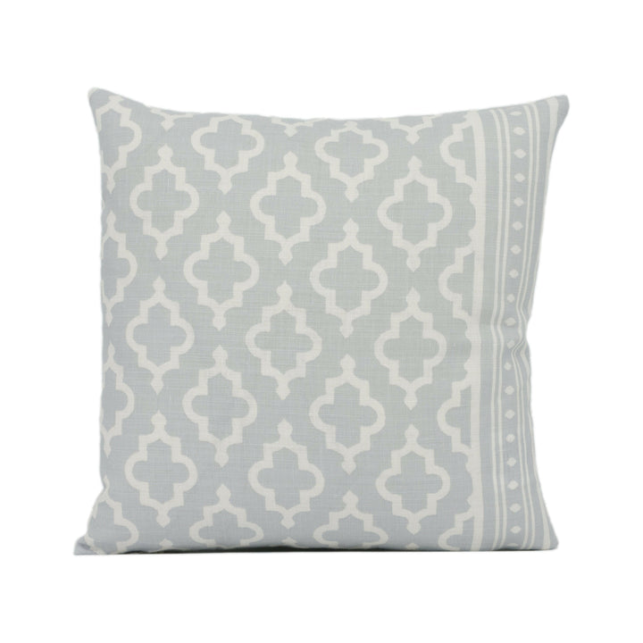 Schumacher - Jake - Orpington Blue - Moroccan Inspired Geometric Cushion Cover Handmade Throw Pillow Designer Home Décor.