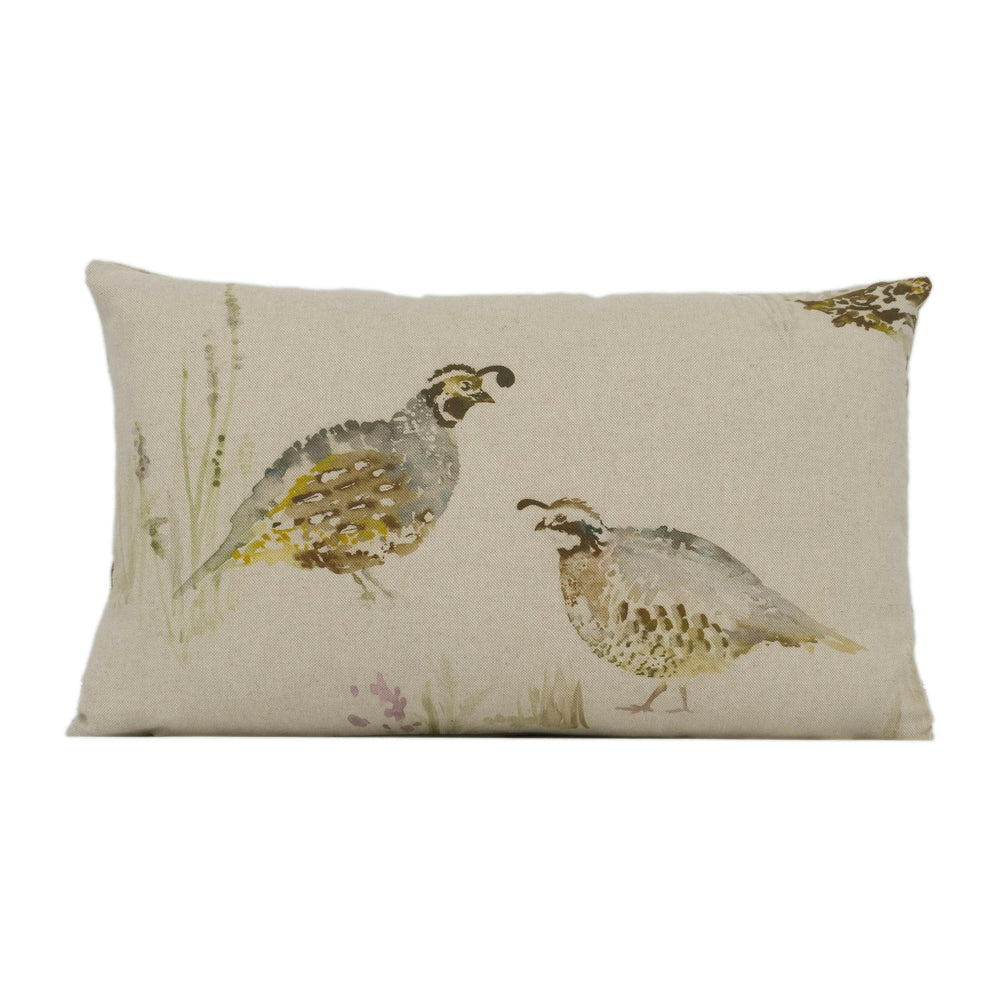 Voyage - Game Birds - Linen - Rustic Countryside Cushion Cover - Watercolour Bird Throw Pillow - Custom Linen Country Pillow Cover Handmade.