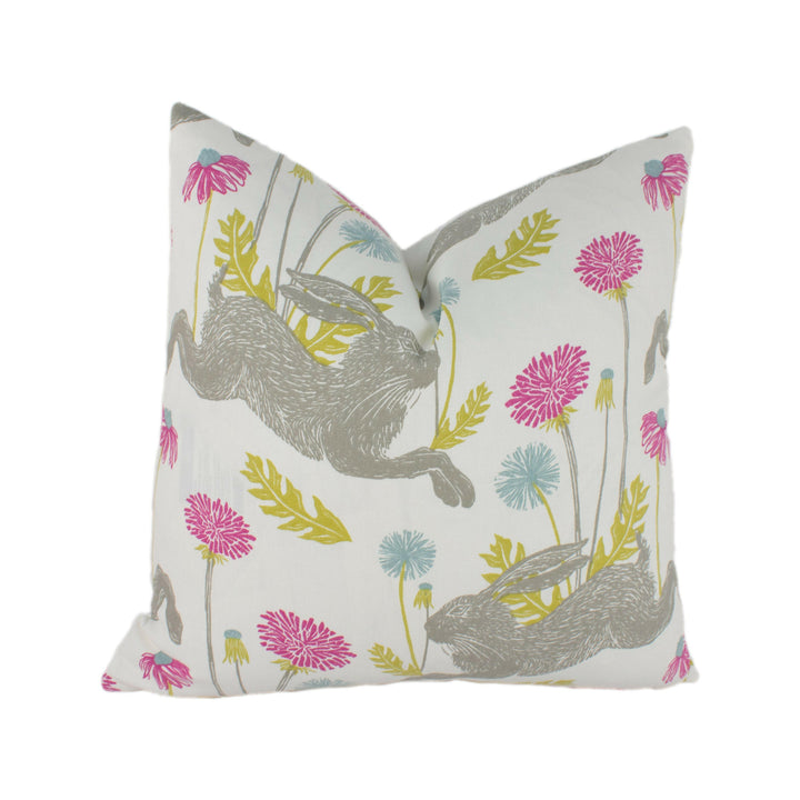 Clarke & Clarke x Studio G - March Hare - Summer - Stunning Rabbit Cushion Cover Throw Pillow Designer Home Decor.