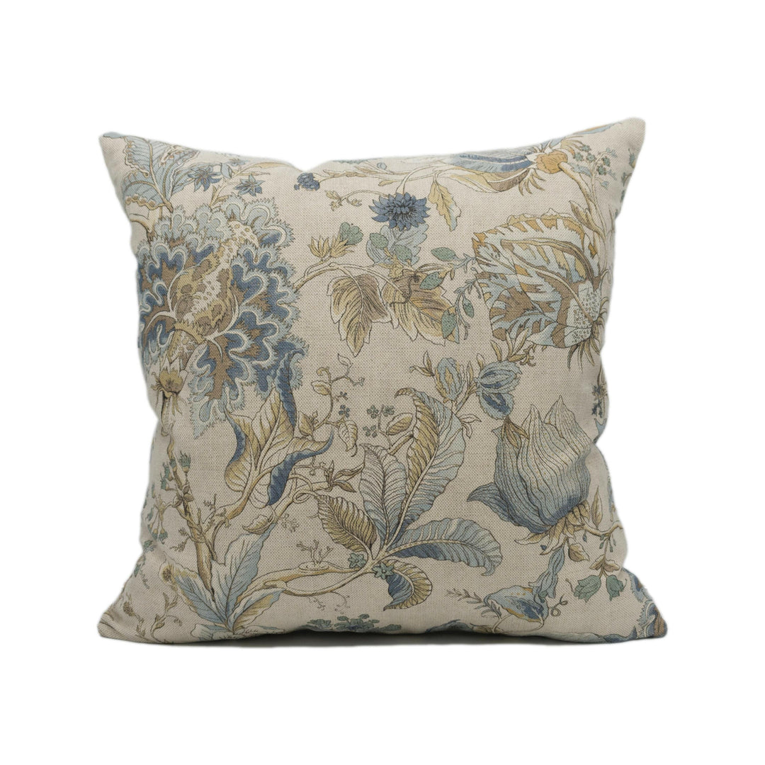Clarke &amp; Clarke - Sissinghurst - Eau De Nil - Beautiful Illustrative Floral Designer Cushion Cover - Luxury Throw Pillow Handmade.