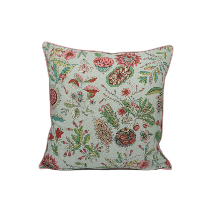 Schumacher - Roca Redonda - Mineral &amp; Pink - Bubblegum Floral Chic Designer Cushion Cover - Handmade Throw Pillow - Luxury Home Decor.