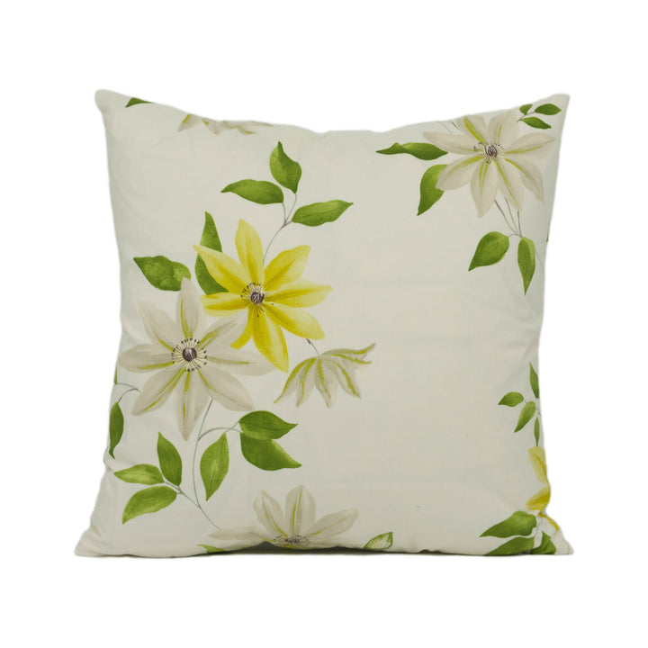 Sanderson - Wisley - Primrose/Cream - Watercolour Style Trailing Floral Clematis Cushion Cover - Handmade Throw Pillow - Designer Home Décor.