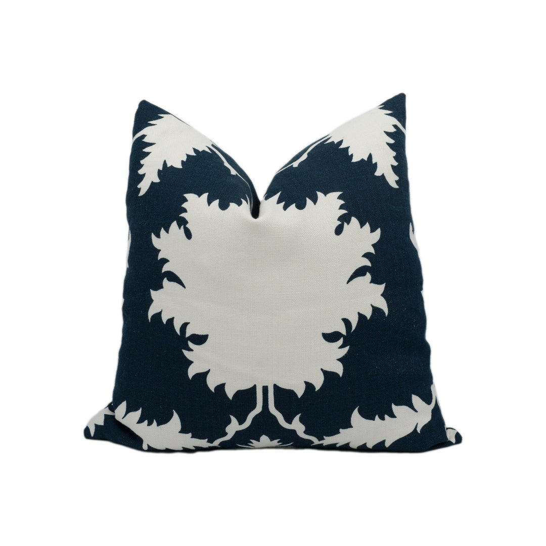 Mary McDonald for Schumacher - Garden Of Persia - Bleu Marine - Graphic Persian Inspired Designer Cushion Cover - Handmade Throw Pillow.