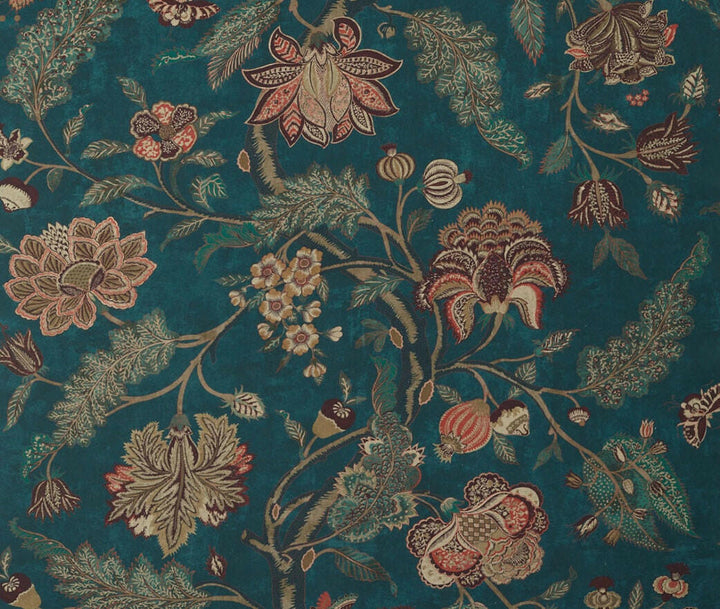 Zoffany - Indienne Print - Prussian Blue / Koi - Luxurious Floral Zoffany Archive Cushion Cover - Handmade Throw Pillow Designer Home Decor.