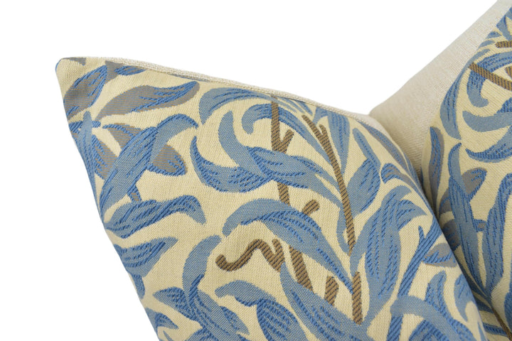 William Morris - Willow Bough Weave - Mineral / Woad - Classic Jacquard Weave Morris Cushion Cover - Luxury Pillow Cover - Custom Pillow.