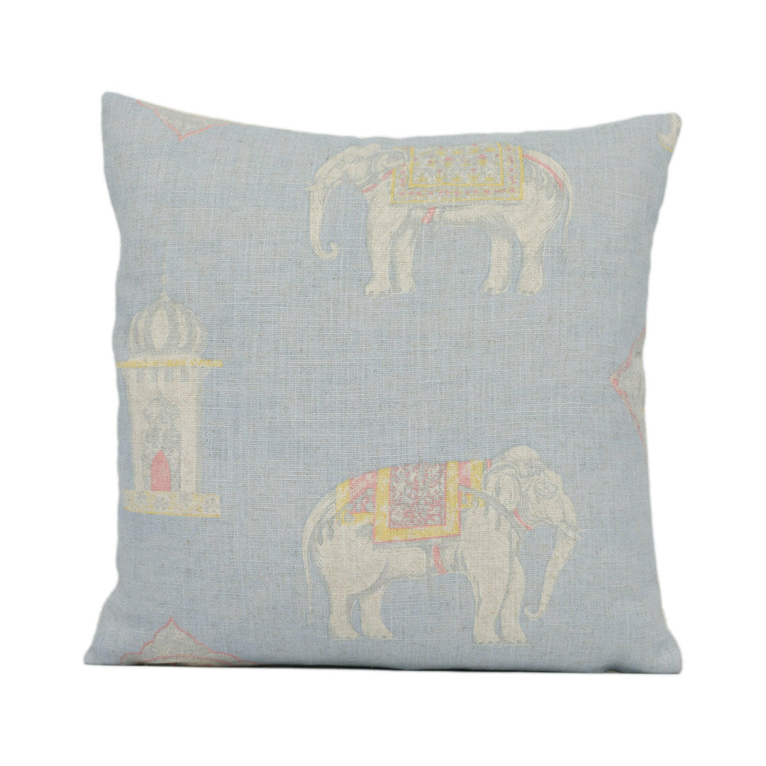 Andrew Martin - Bolo - Powder - Painterly Indian Elephant Designer Cushion Cover - Handmade Throw Pillow Luxury Home Décor.