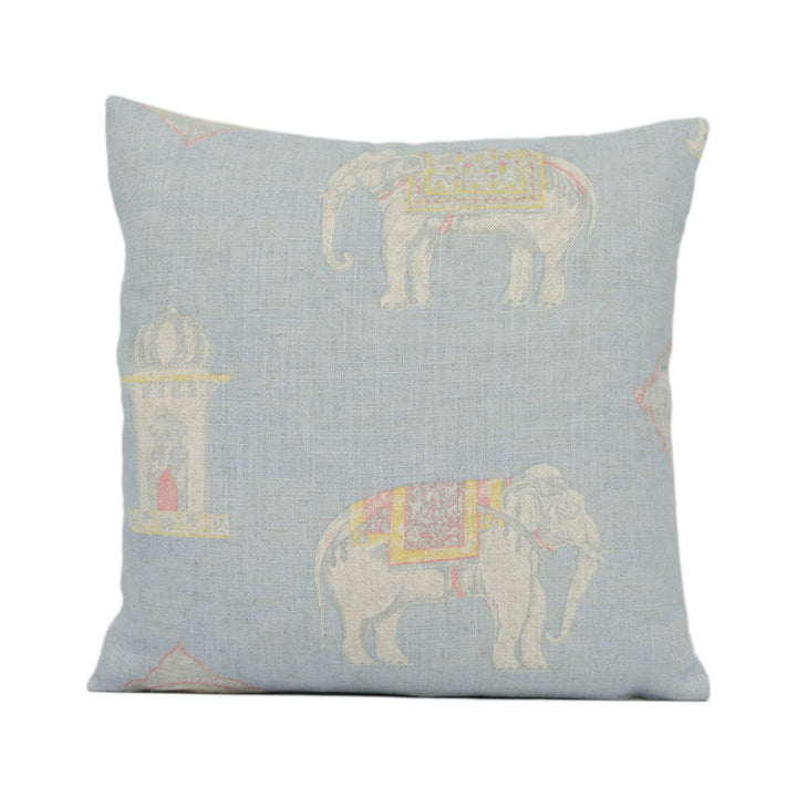 Andrew Martin - Bolo - Powder - Painterly Indian Elephant Designer Cushion Cover - Handmade Throw Pillow Luxury Home Décor.