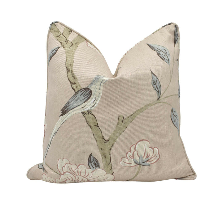 Zoffany - Eleonora Print - Tuscan Pink - Elegant Romantic Designer Cushion Cover - Swedish Inspired Pillow Cover - Pink Custom Floral Pillow.