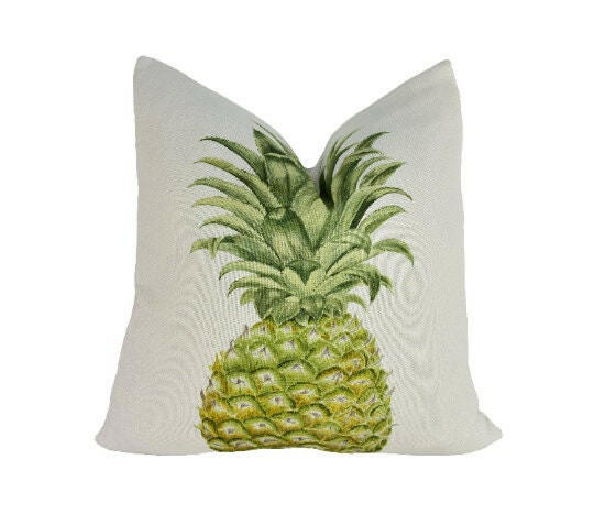 Sanderson - Pineapple Royale - Garden Green - Cushion Cover Throw Pillow Designer Home Decor.