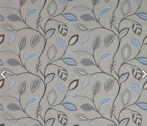 Jane Churchill - Anza - Blue - Glamorous Metallic Embroidered Designer Cushion Cover - Handmade Throw Pillow Luxury Home Decor.